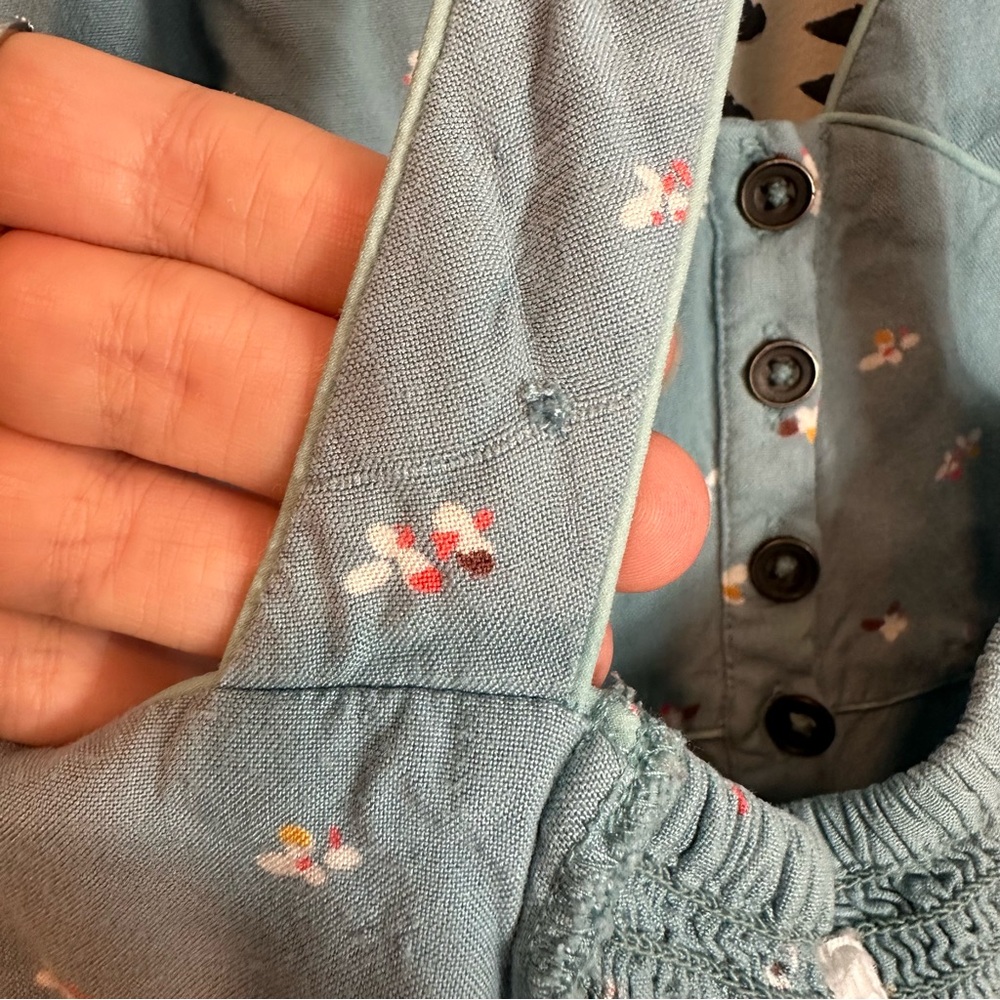 Urban Outfitters Cooperative Floral Cross Back Mini Button Front Dress FLAWED - Picture 11 of 16